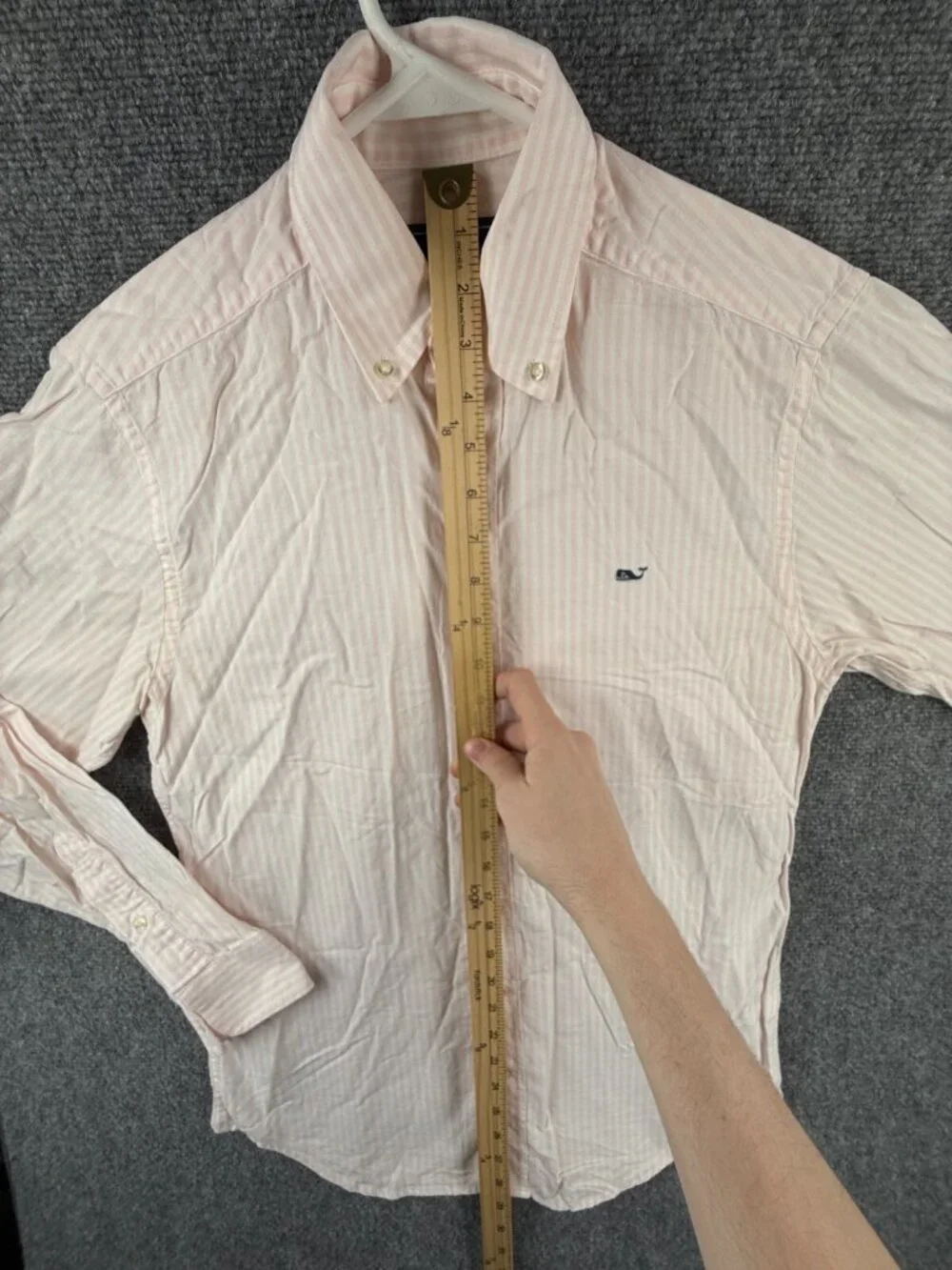 Vineyard Vines Slim Fit Whale Shirt Men Small Pink Striped Cotton Button Up